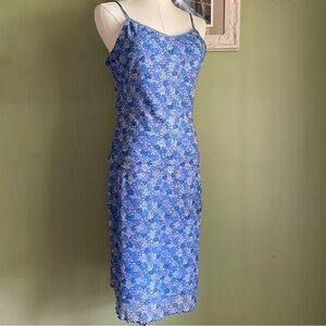 Vintage 90s/Y2K PS PerSeption Floral Polyester Matching Tank & Skirt Set